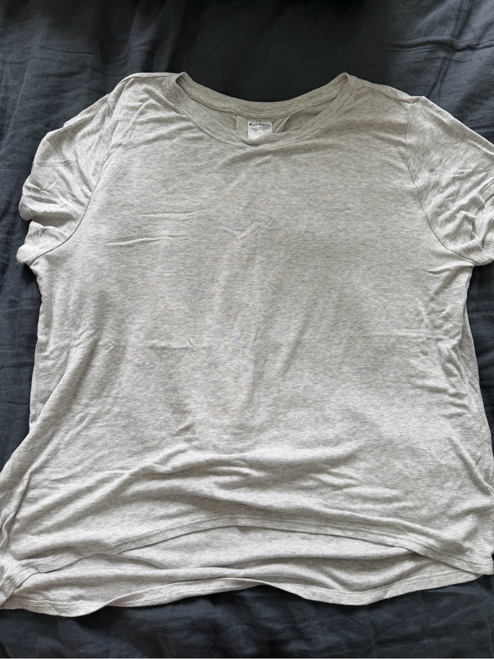 Athleta Light Gray Women’s Ribbed T-Shirt